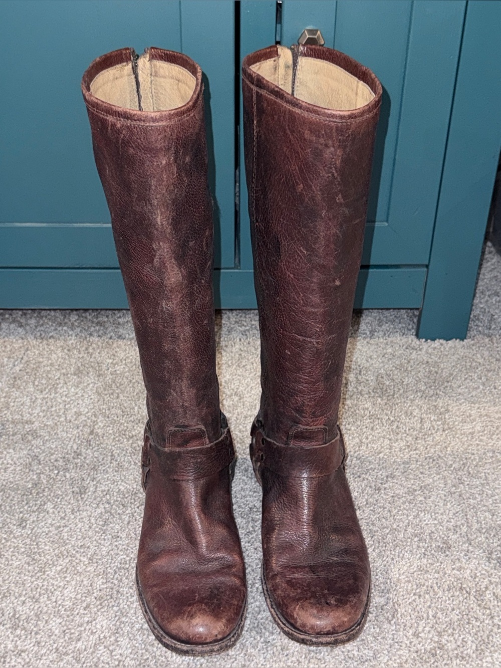 Frye Phillip Harness Back Zip Tall Boots 8.5